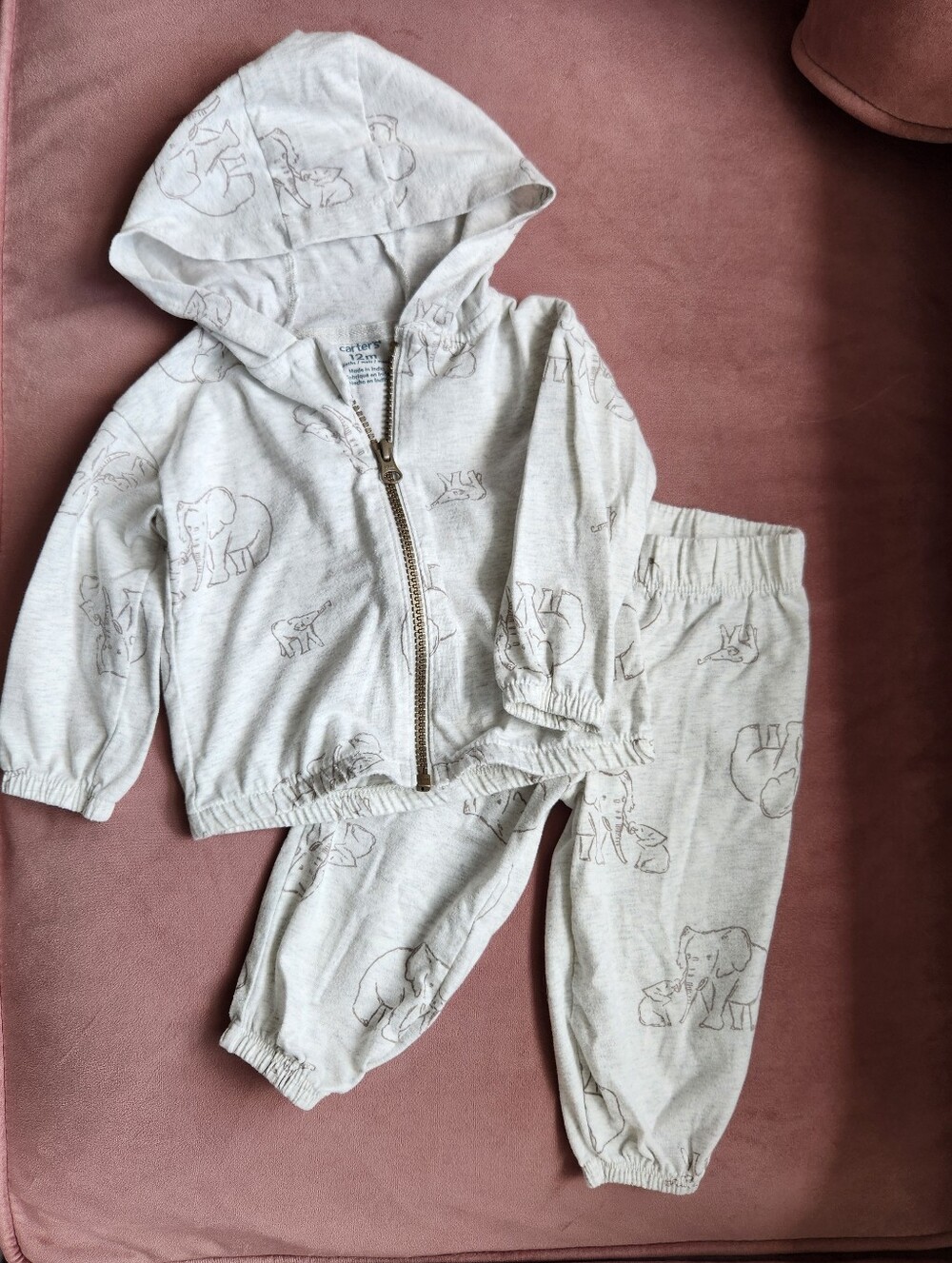 Carter's Mama & baby  Elephant Hooded Jacket & Pants Set.